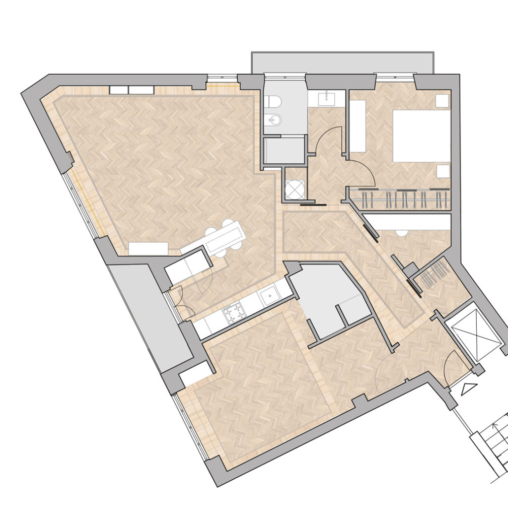 plan de dessin de l’appartement